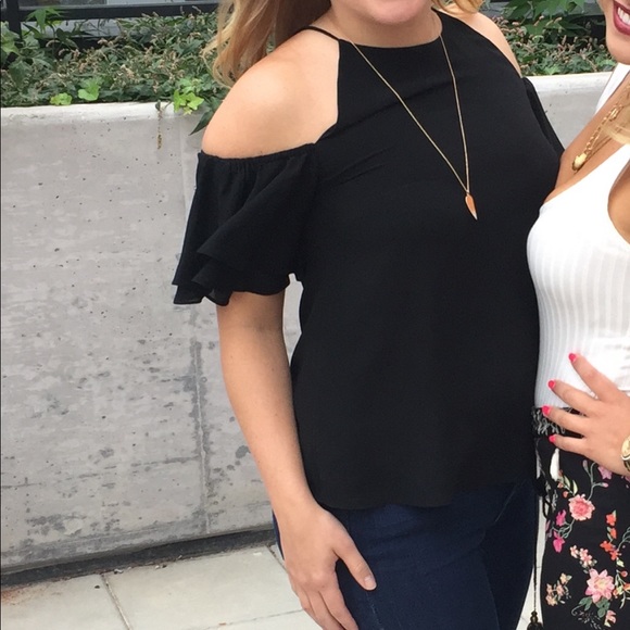 Naked Zebra Cold Shoulder Blouse Medium - Picture 3 of 3